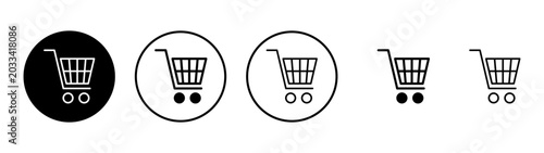 Bild auf Leinwand Shopping icon vector. Shopping cart sign and symbol. Trolley icon