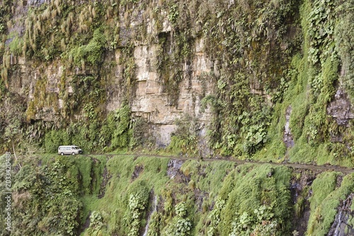 Camino de la muerte, Death Street, considered the most dangerous road in the world, Andes near La Paz, Bolivia