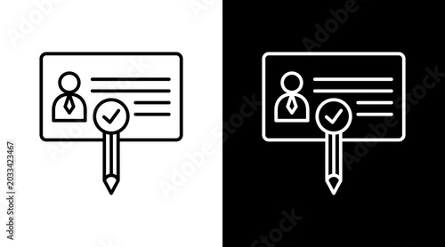 Fotografia Resume Profile Outline White Icon Set Design