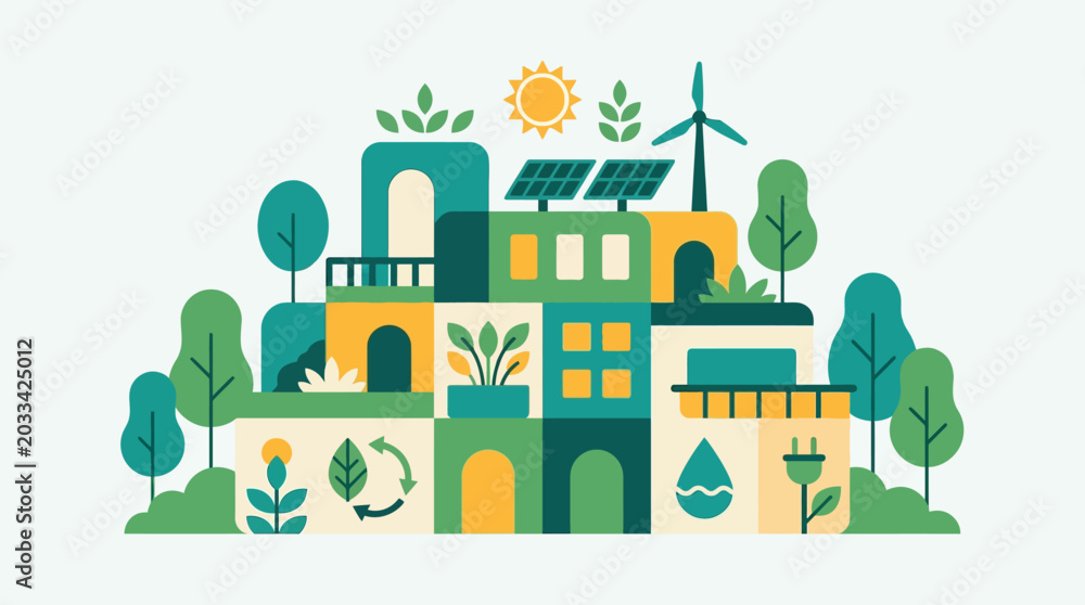 Fototapeta premium Sustainable Eco Friendly House Design Concept.