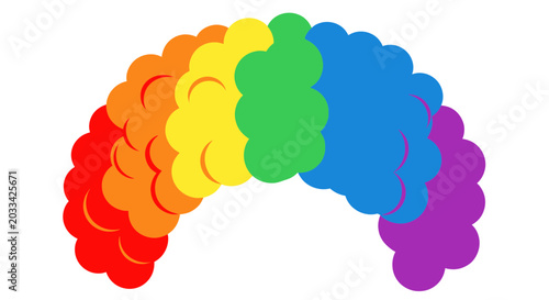 Tableau sur toile Vibrant Rainbow Arch Made of Colorful Clouds, LGBTQ Pride Symbol