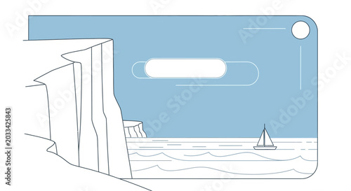 Canvas Print Iceberg Floating in Ocean Water.