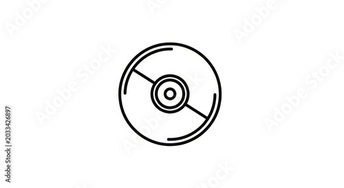 Simple line icon of a compact disc or dvd