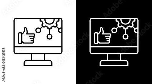 Bild auf Leinwand Recommendation System Outline White Icon Set Design