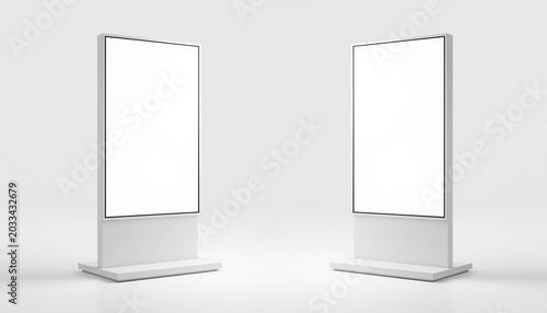Digital stand signage advertising banner lightbox. Blank isolated mockup billboard marketing panel otdoor design