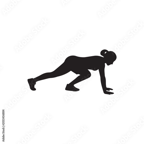 silhouette of a woman exercising
