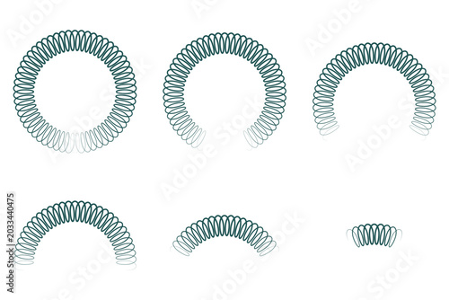 Konstfotografi circle metal spring coil design elements vector set