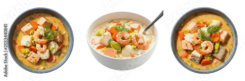 Foto Simmered finfish broth processing specimen showcasing structural culinary parame