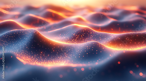 A mesmerizing view of vibrant waves illuminated by soft light, showcasing the beauty of nature and abstract design.