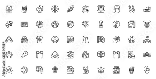 Foto Hippies icon set