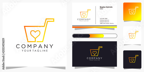 Creative Retail Trolley with Heart Symbol Logo and Application in Corporate Branding