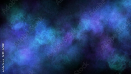 Fotografía Bright blue and purple nebula smoke with glowing luminous clouds