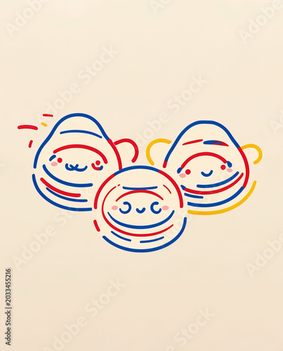 Lovely line art dumpling cute sticker icon design art illustration printable