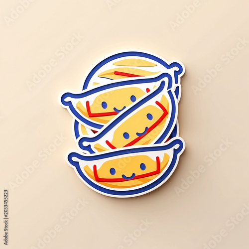 Fun line art dumpling lovable emoji icon design art illustration artwork