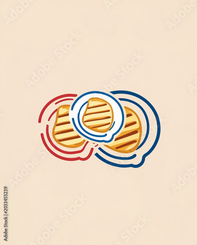 Modern line art dumpling adorable symbol icon design art illustration artwork