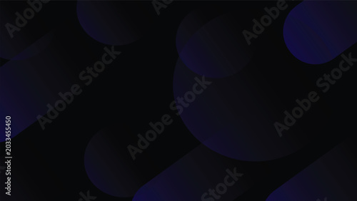 Billede på lærred Dark blue and black abstract background with overlapping circular and elongated