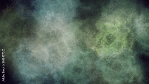 Obraz na plátně Intricate green and gray abstract smoke with glowing patterns and complex texture