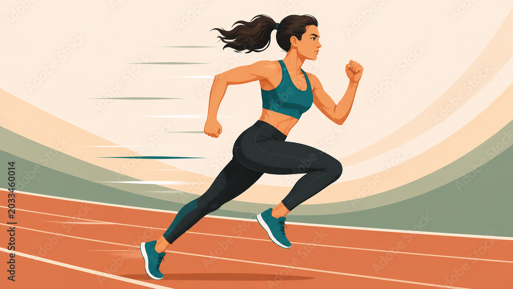 Obraz premium young woman running