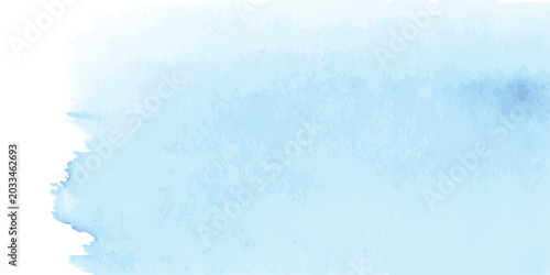 Schilderij op canvas Light blue watercolor stain on white paper with watercolor background abstract c