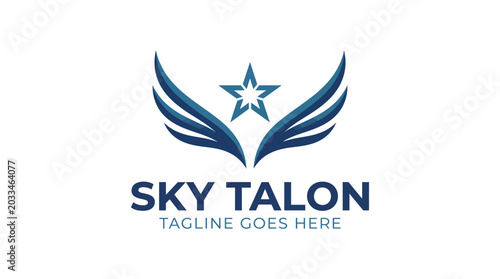Sky Talon aviation logo with wings and a central star emblem.