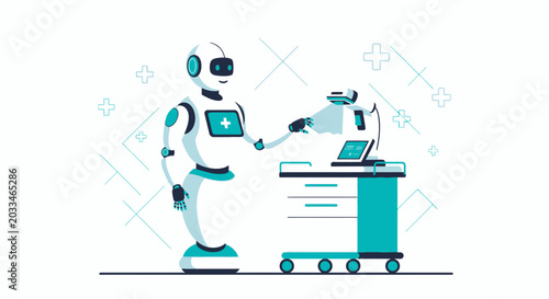 Medical Robot assisting with healthcare technology and patient monitoring