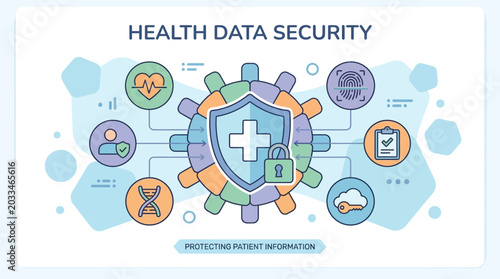 Health data security protection concept.