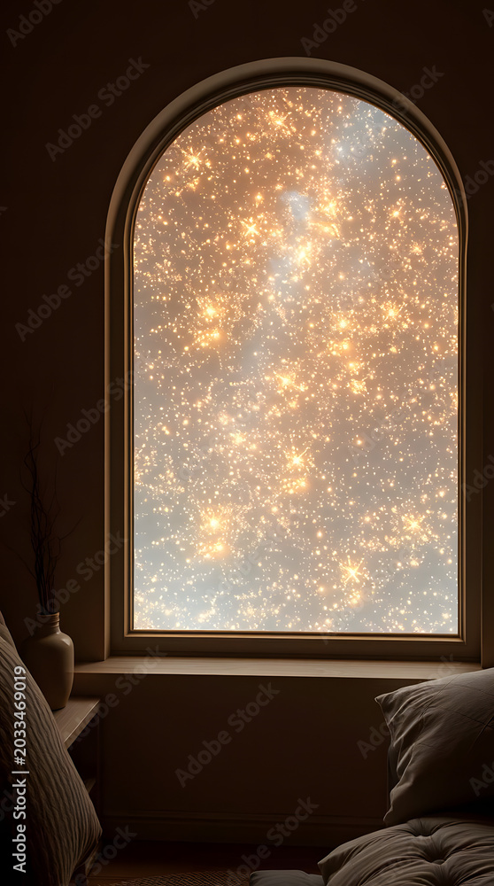 Fototapeta premium Glowing Epoxy Resin Window Revealing UV Galaxy Dreamscape