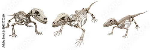 Schilderij op canvas Monitor lizard skeleton, Varanus varius, realistic reptile anatomy, detailed cla