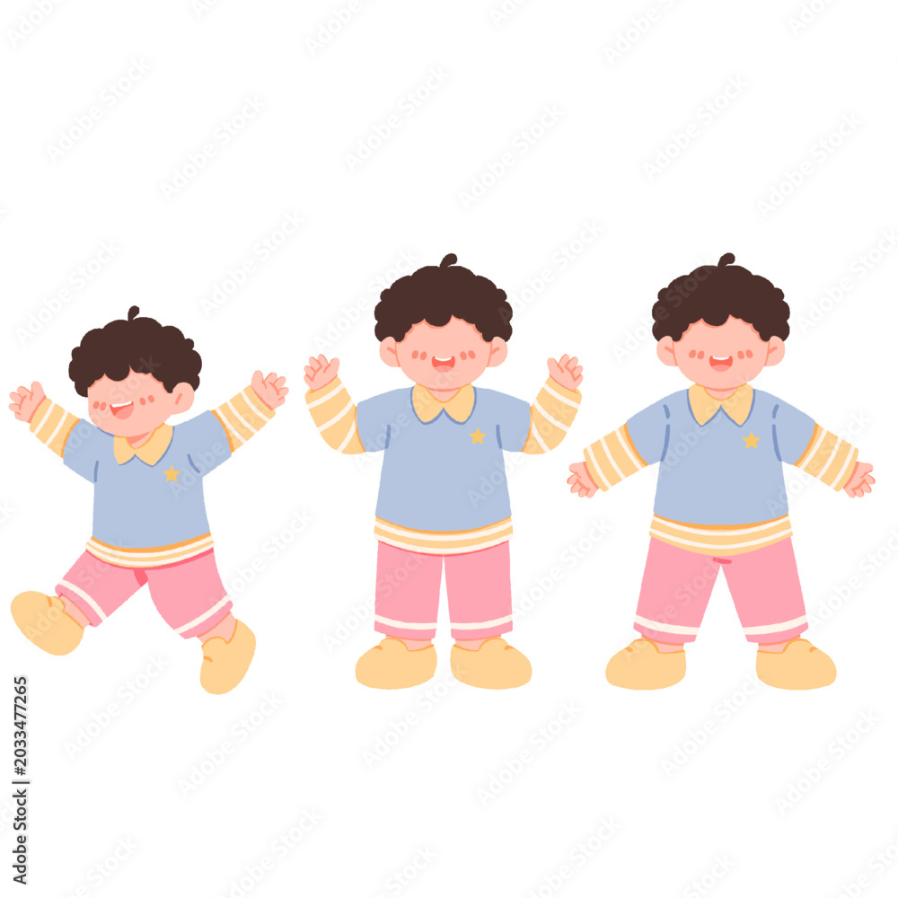 Obraz premium Cheerful Tiny Kids Playing Happily