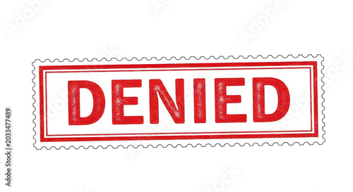 Red denied rubber stamp impression