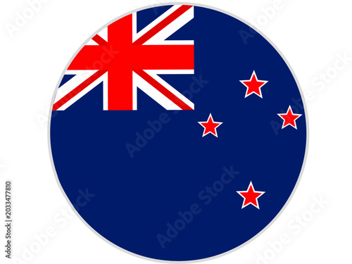 Bild auf Leinwand new zealand flag circle with transparent background