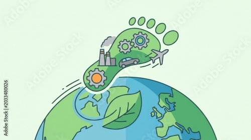 Eco-friendly Footprint Representation with Industrial Impact on Earth
