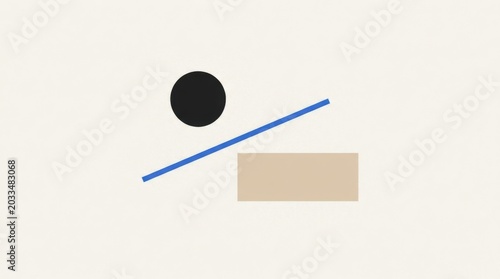 Abstract Minimalist Vector Design with Geometric Shapes and Lines