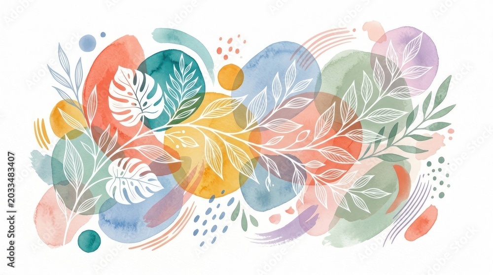 Fototapeta premium Elegant Abstract Floral Nature Pattern