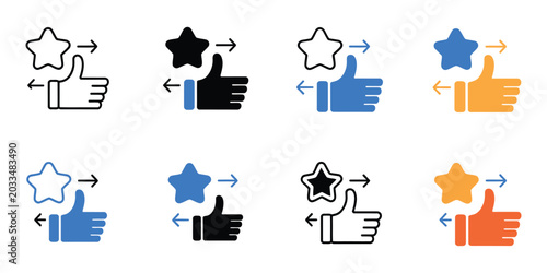 Obraz na płótnie Feedback icons collection peer review rating communication symbols vector illust