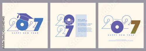 Konstfotografi New Year 2027 concept with the style of advanced educated children