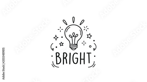 Bright light bulb with stars.