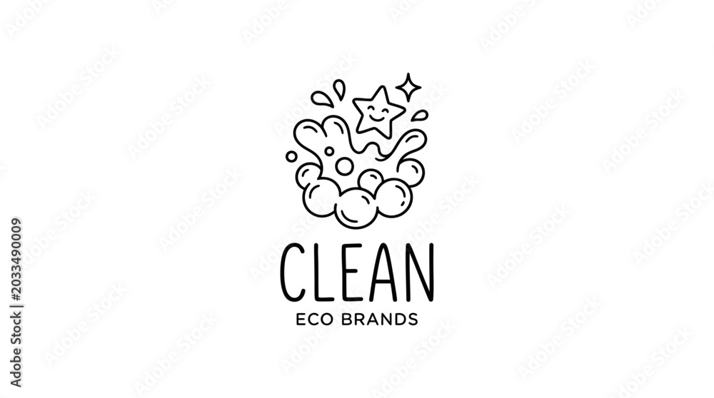 Fototapeta premium Clean Eco Brands Logo Design.