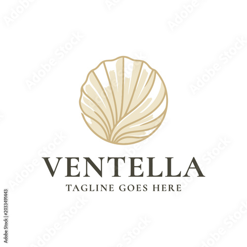 Elegant seashell logo design for luxury coastal or spa brands.