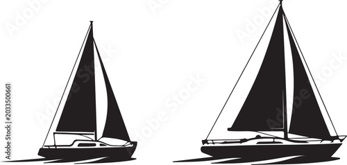 Valokuva Two sailboats sailing side by side