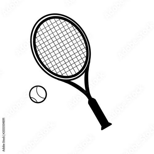 tennis racket and ball
