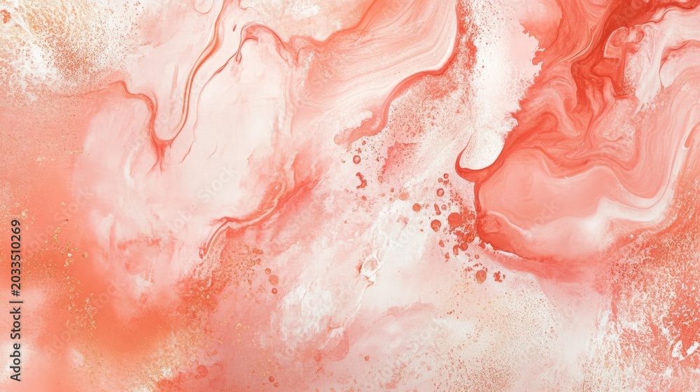 Fototapeta premium Abstract painted background with coral pink and sandy beige organic forms. generative ai