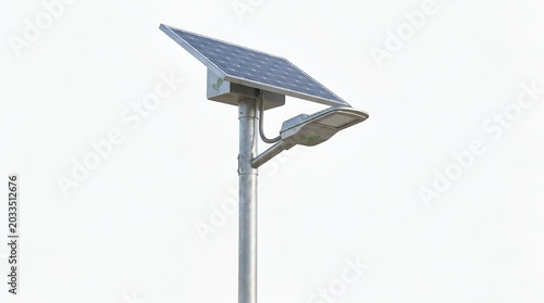Futuristic robotic fish sculpture with solar panel fins in minimalist vector design