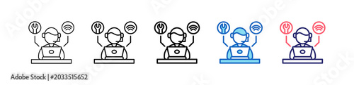 Foto It Support Icon In 5 Different Styles Set Collection.