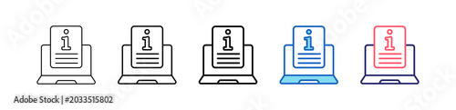 Information Icon In 5 Different Styles Set Collection.   