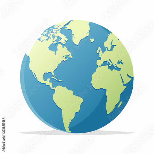 Stylized Globe of Earth with Continents