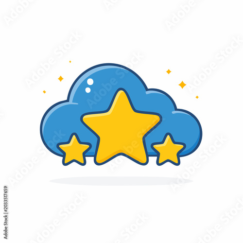 Cloud with Stars Rating Icon