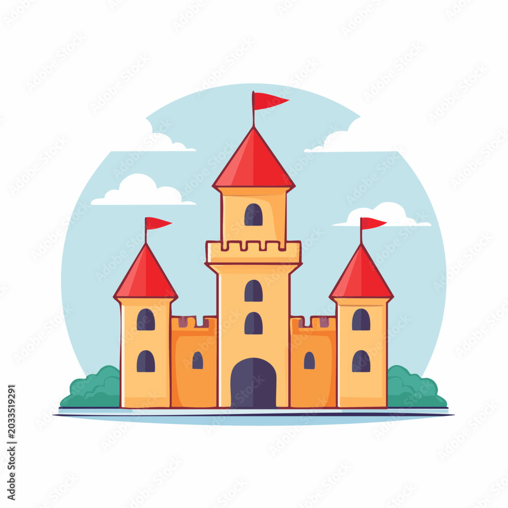 Naklejka premium Cartoon Castle Illustration