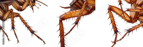 Schilderij op canvas Cockroach legs detail, Periplaneta americana, metathoracic cursorial leg armatur