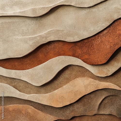 Minimal abstract clay texture with layered earthy browns and cream highlights. generative ai
